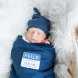 Lulujo: kocyk i czapeczka Hello World! Navy - Noski Noski