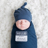Lulujo: kocyk i czapeczka Hello World! Navy - Noski Noski