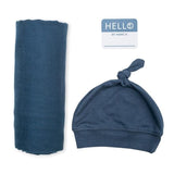 Lulujo: kocyk i czapeczka Hello World! Navy - Noski Noski