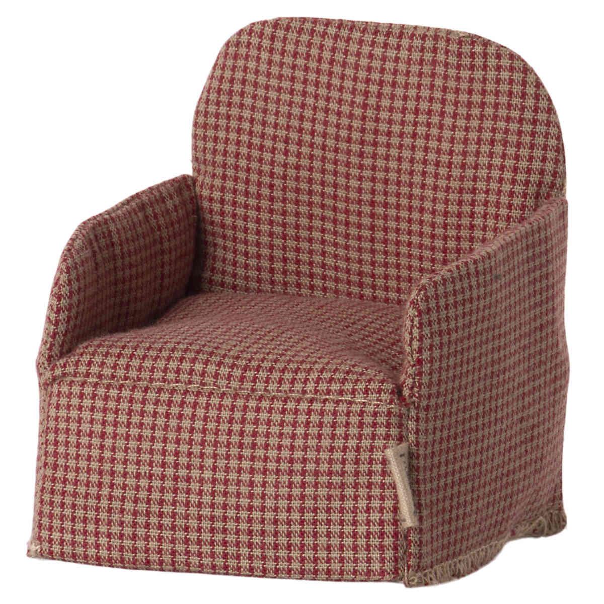 Maileg: fotel w kratkę dla myszek Red Chair - Noski Noski