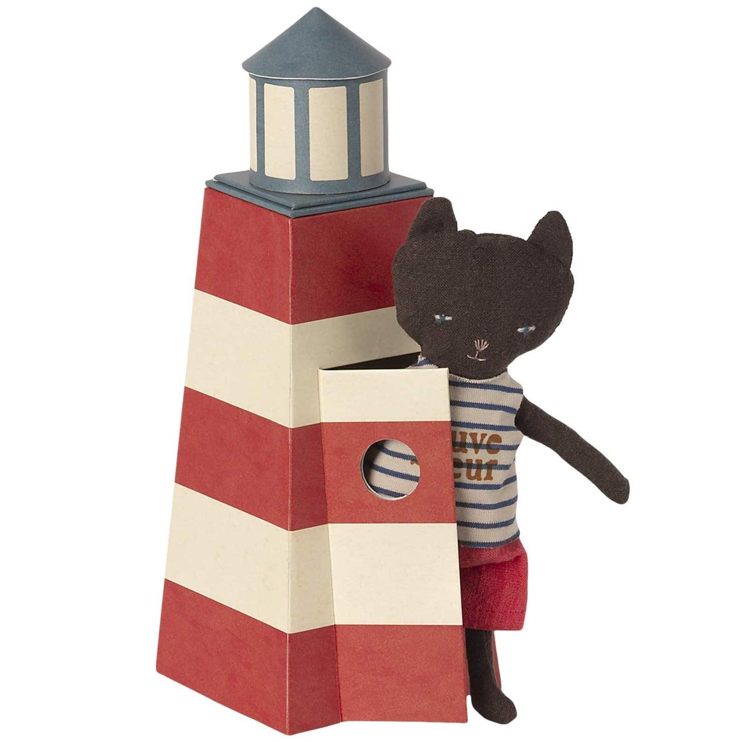 Maileg: kotek i latarnia morska Lifeguard Cat - Noski Noski