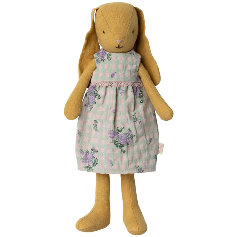 Maileg: maskotka królik w sukience Dusty Yellow Bunny 24 cm - Noski Noski