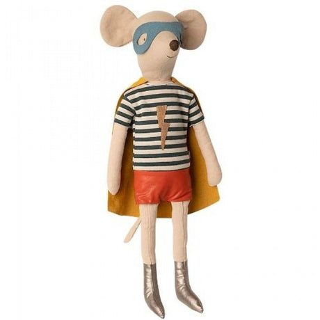 Maileg: maskotka myszka superbohater Super Hero Boy 50 cm - Noski Noski
