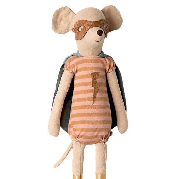 Maileg: maskotka myszka superbohaterka Super Hero Girl 50 cm - Noski Noski