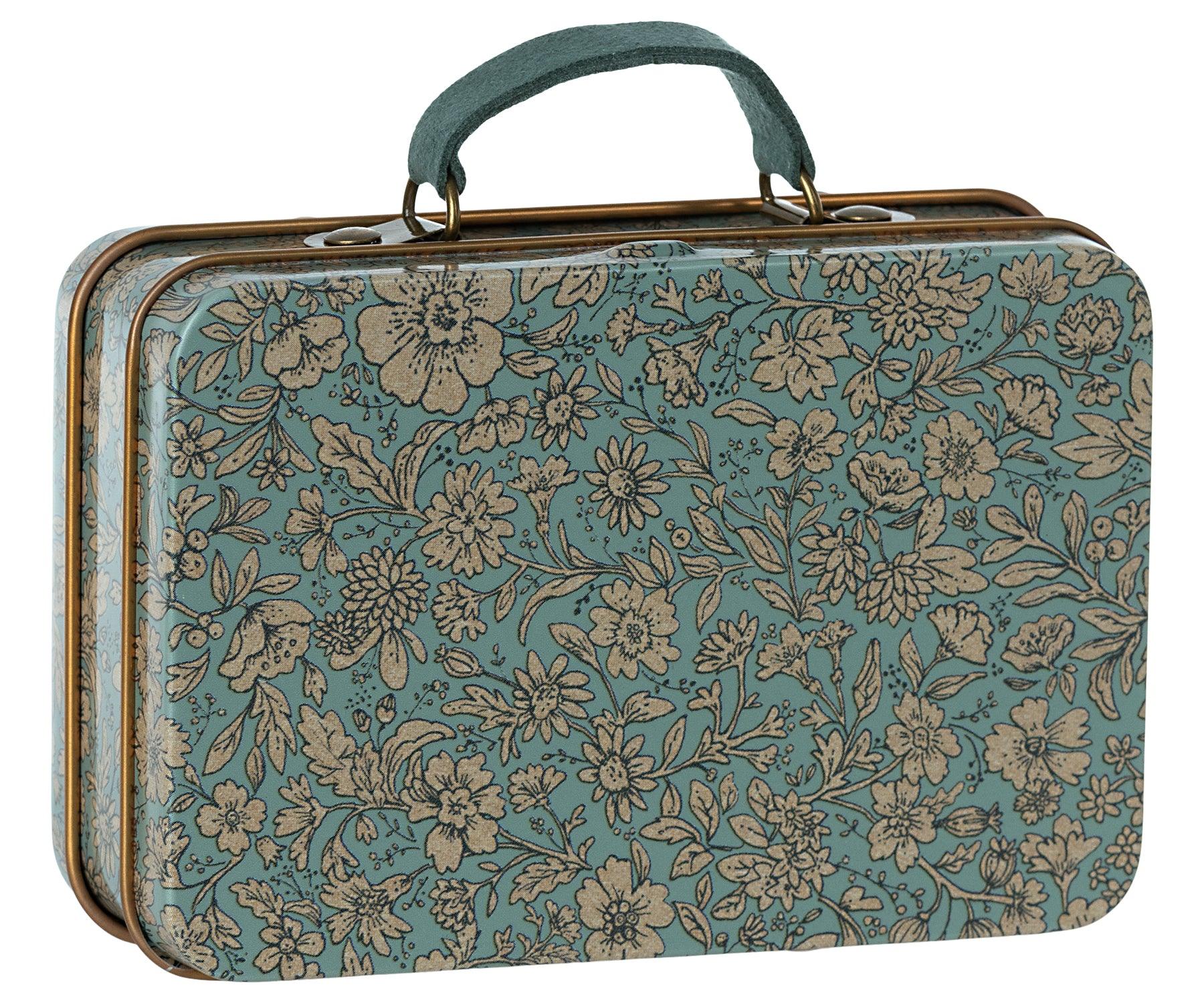 Maileg: metalowa walizka dla myszki Blossom Blue - Noski Noski