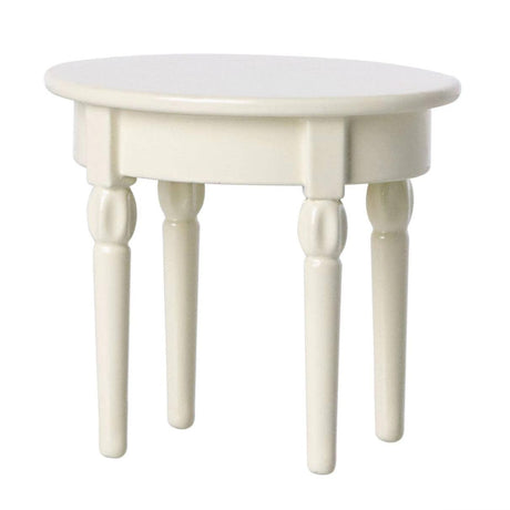 Stolik metalowy Maileg Side Table, elegancki komplet mebelek do domku dla lalek, zestaw do pomalowania.