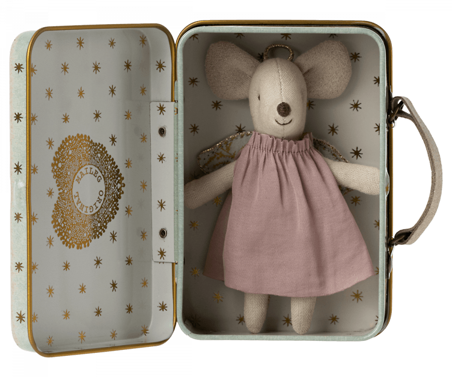 Maileg: myszka aniołek Angel Mouse In Suitcase - Noski Noski