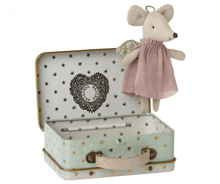 Maileg: myszka aniołek Angel Mouse In Suitcase - Noski Noski