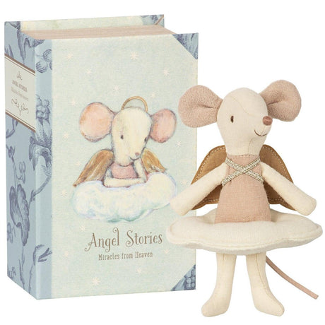 Maileg: myszka aniołek Angel Stories Big Sister Mouse in Book 13 cm - Noski Noski