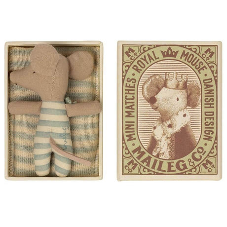 Maileg: myszka dzidziuś w pudełku Mouse in Box Sleepy/ Wakey 8 cm - Noski Noski