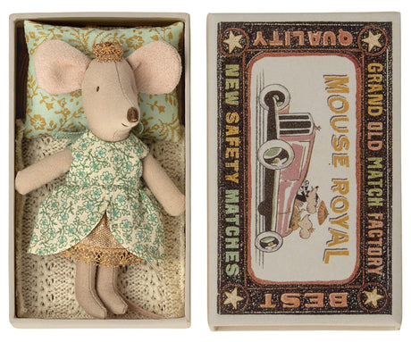 Maileg: myszka księżniczka w pudełku Princess Mouse in Box Little Sister 11 cm - Noski Noski