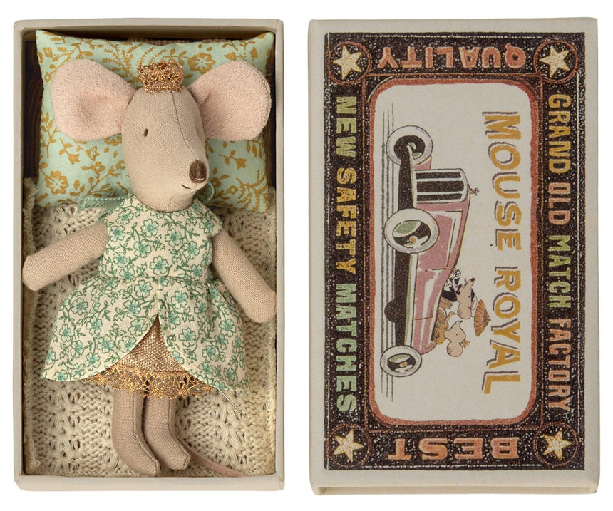 Maileg: myszka księżniczka w pudełku Princess Mouse in Box Little Sister 11 cm - Noski Noski