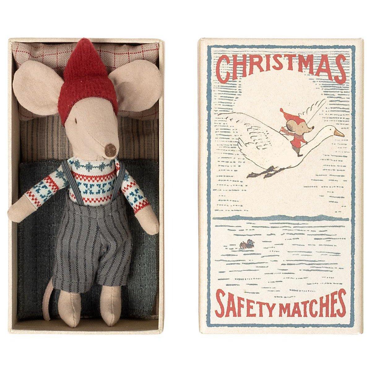 Maileg: myszka świąteczna w pudełku Christmas Mouse in Box Big Brother - Noski Noski