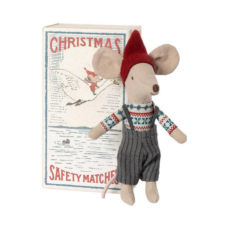 Maileg: myszka świąteczna w pudełku Christmas Mouse in Box Big Brother - Noski Noski