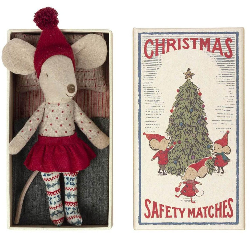 Maileg: myszka świąteczna w pudełku Christmas Mouse in Box Big Sister - Noski Noski