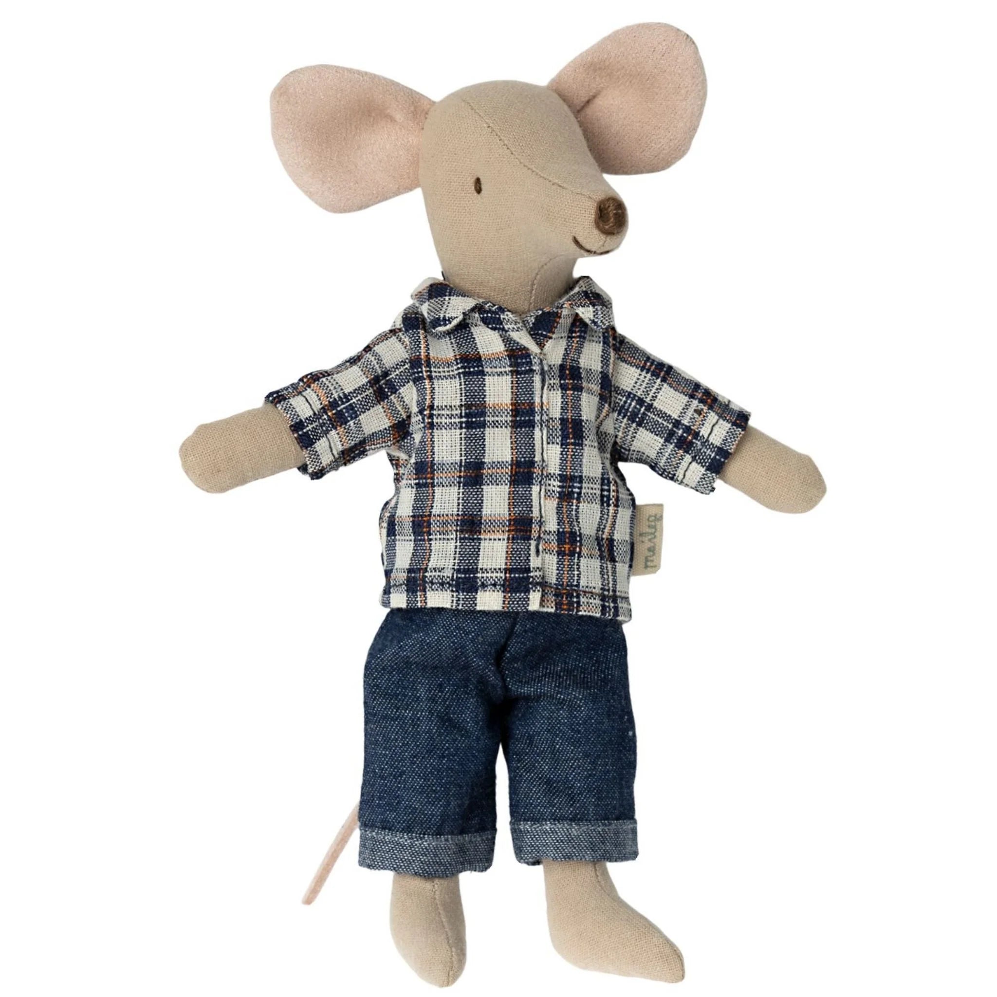 Maileg: myszka tata w koszuli Dad Douse 15 cm - Noski Noski