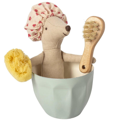 Maileg: myszka w kąpieli Mouse Spa & Wellness Big Sister 13 cm - Noski Noski