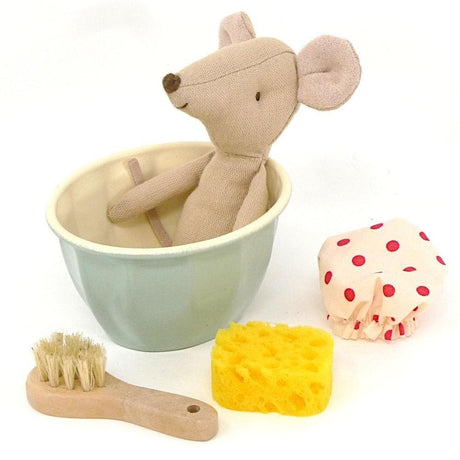 Maileg: myszka w kąpieli Mouse Spa & Wellness Big Sister 13 cm - Noski Noski
