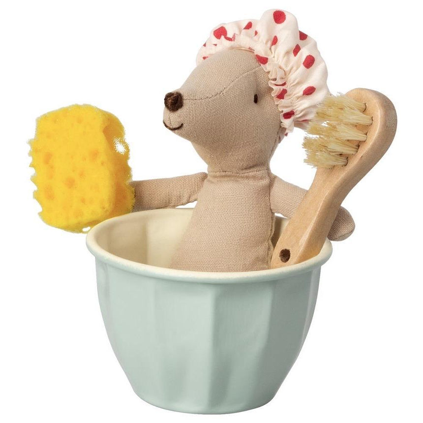 Maileg: myszka w kąpieli Mouse Spa & Wellness Big Sister 13 cm - Noski Noski