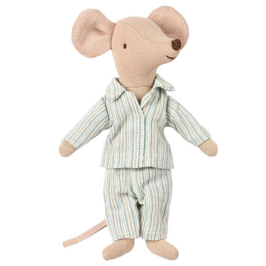 Maileg: myszka w piżamie w pudełku Mouse in Matchbox Big Brother 12 cm - Noski Noski