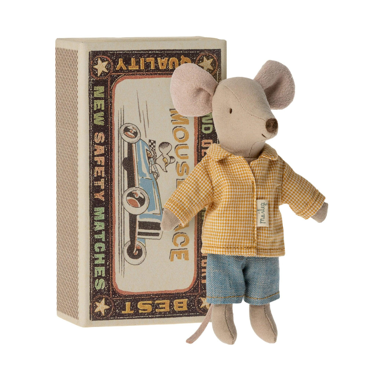 Maileg: myszka w pudełku Big Brother Mouse in Matchbox 13 cm - Noski Noski