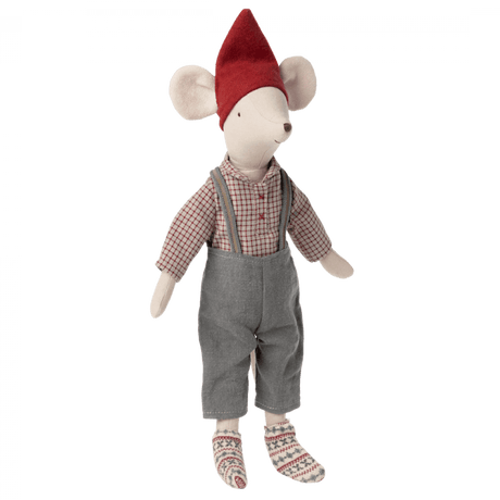 Maileg: myszka w stroju świątecznym Christmas Medium Boy 33 cm - Noski Noski