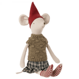 Maileg: myszka w stroju świątecznym Christmas Medium Girl 33 cm - Noski Noski