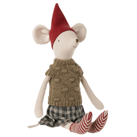 Maileg: myszka w stroju świątecznym Christmas Medium Girl 33 cm - Noski Noski