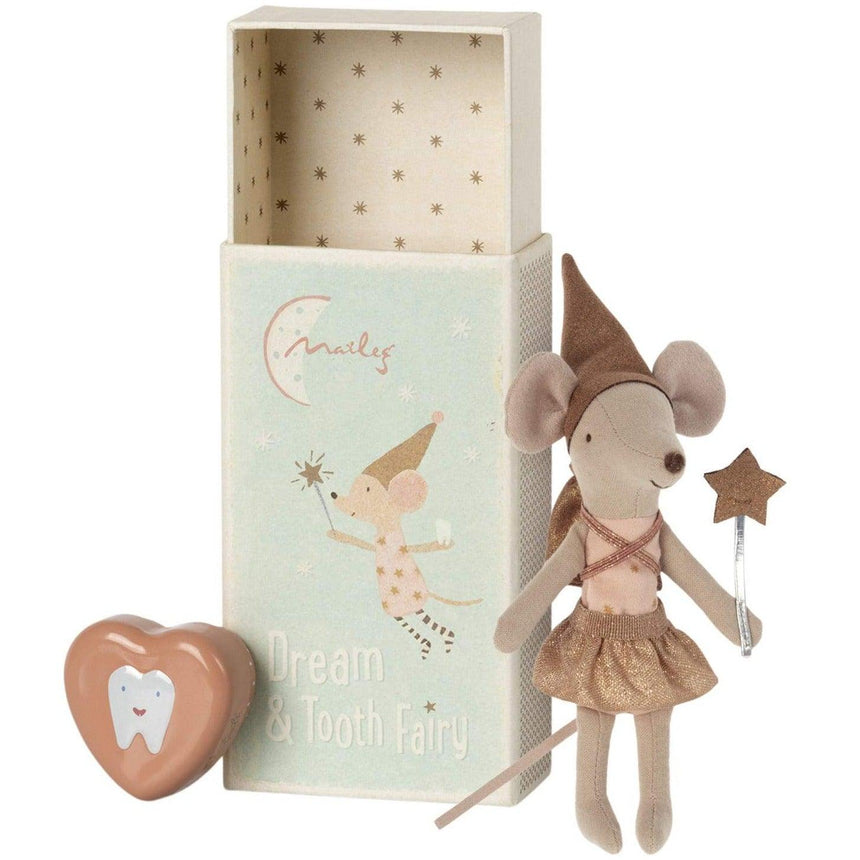 Maileg: myszka wróżka zębuszka Tooth Fairy Big Sister Rose 13 cm - Noski Noski