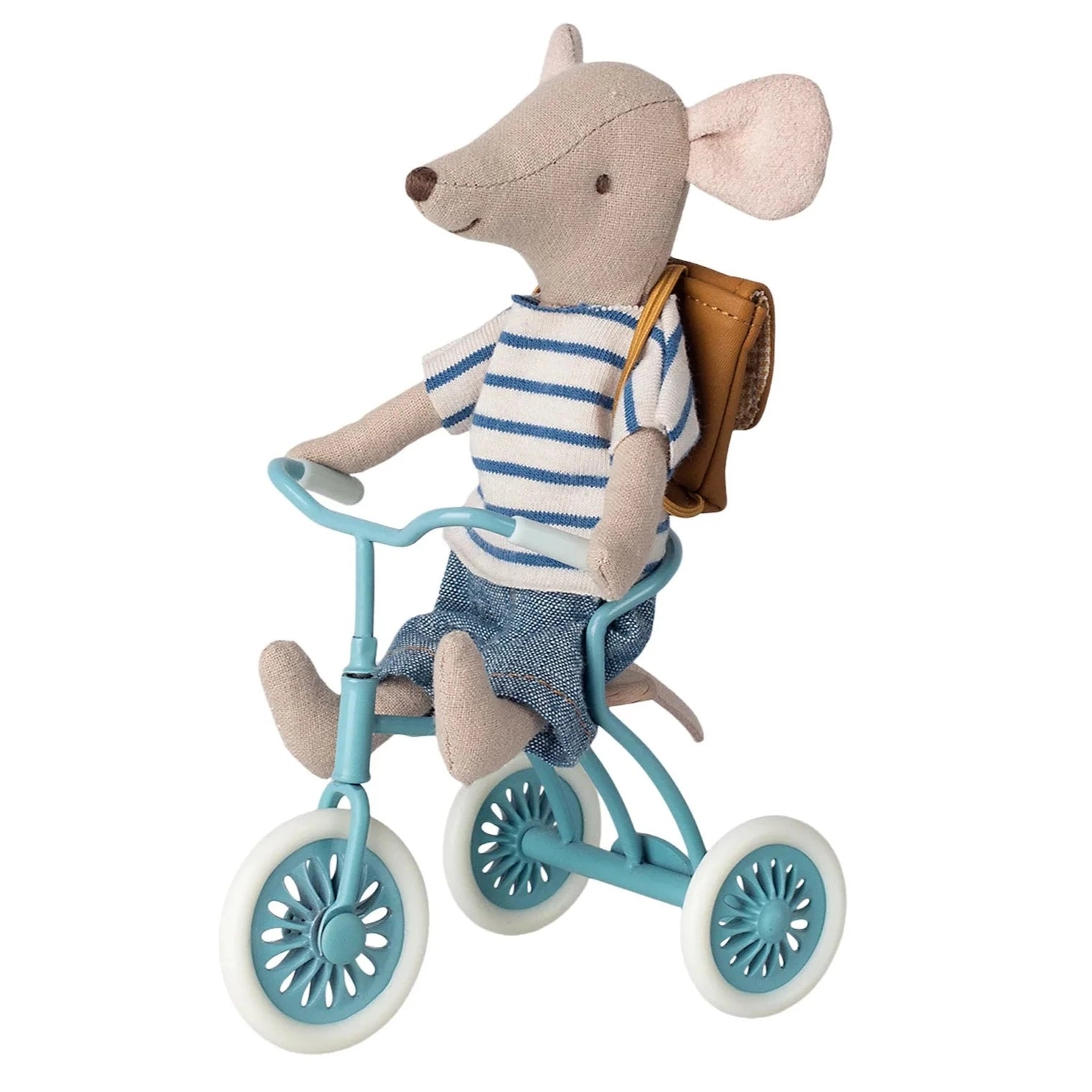 Maileg: myszka z plecakiem Tricycle Mouse Big Brother 13 cm - Noski Noski