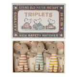 Maileg: myszki trojaczki w pudełku Baby Mice Triplets In Matchbox 8 cm - Noski Noski