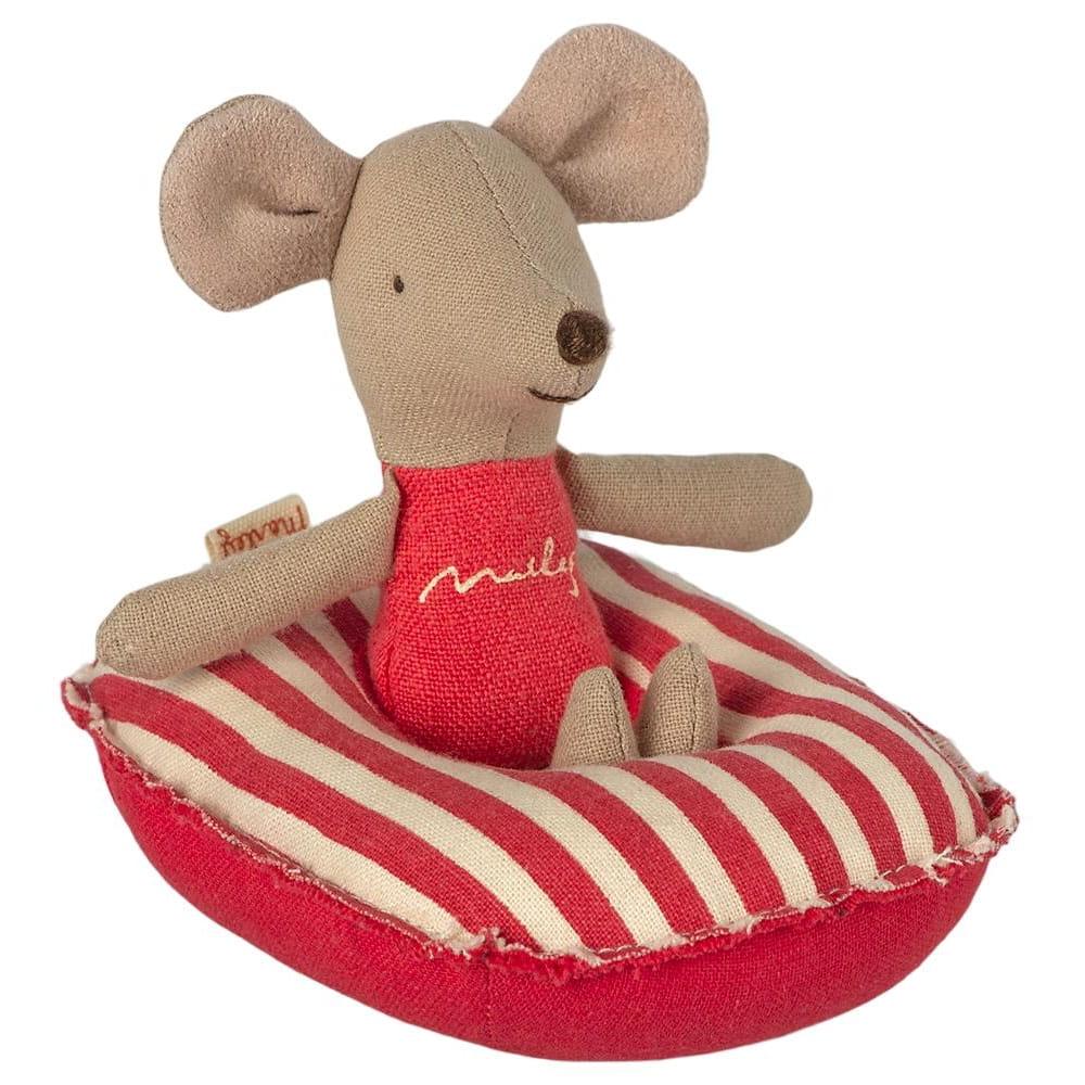Maileg: ponton dla myszek w czerwone paski Beach Raft - Noski Noski