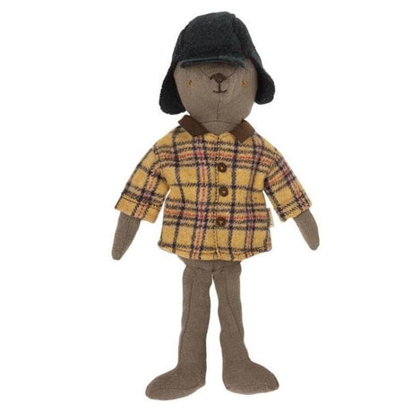 Ubranka dla misia Maileg - kurtka i czapka dla Teddy Dad, wysokiej jakości materiał, idealne akcesoria dla lalek.