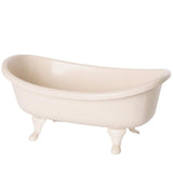 Wanna retro wolnostojąca dla domku dla lalek Maileg Miniature Bathtub, stylowa metalowa wanna, rozwija kreatywność dzieci