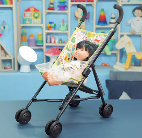 Wózek dla lalek Maison Petit Jour Parasolka lekki składany komfortowy idealny towarzysz spacerów dla małych opiekunek.