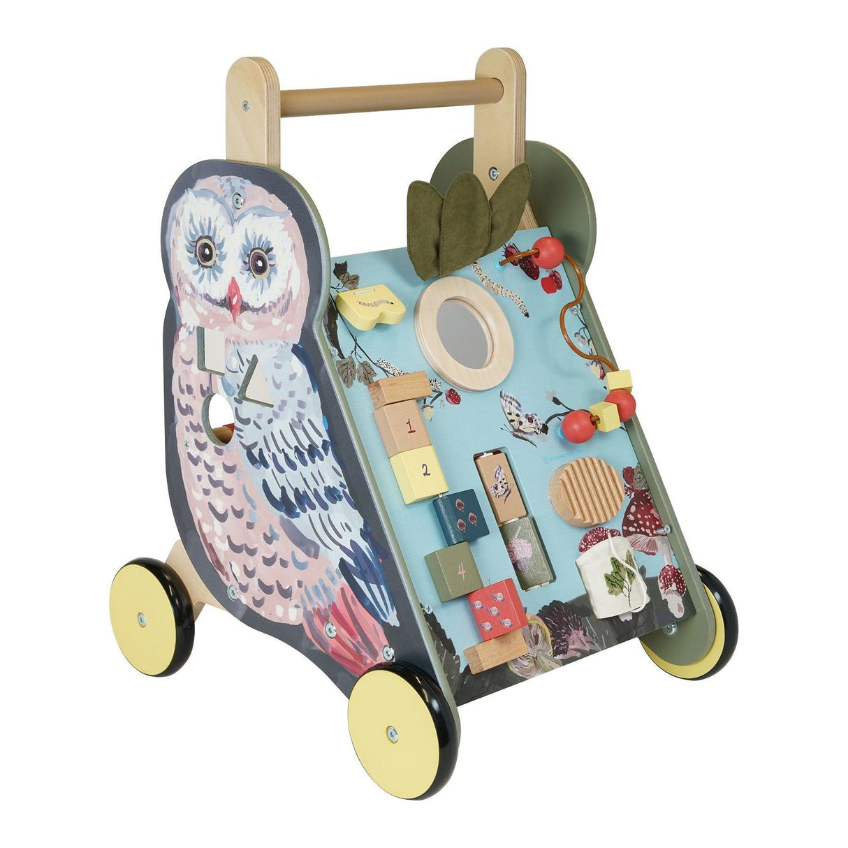 Manhattan Toy: drewniany wózek do pchania sowa Wildwoods Owl Push-Cart - Noski Noski