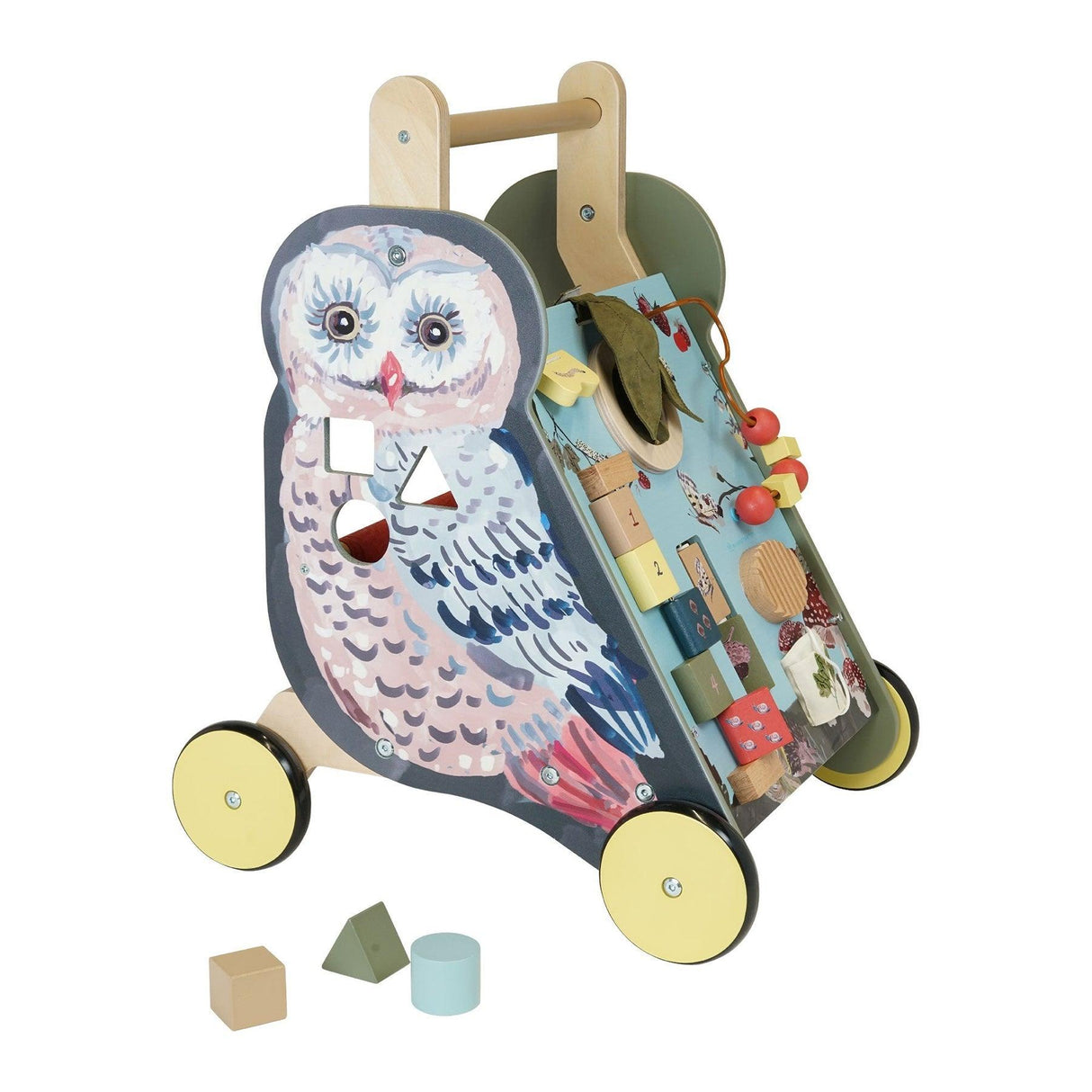 Manhattan Toy: drewniany wózek do pchania sowa Wildwoods Owl Push-Cart - Noski Noski