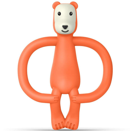 Gryzak dla niemowląt Matchstick Monkey Bramble Bear, ergonomiczny, antybakteryjny i skuteczny w łagodzeniu bólu dziąseł.
