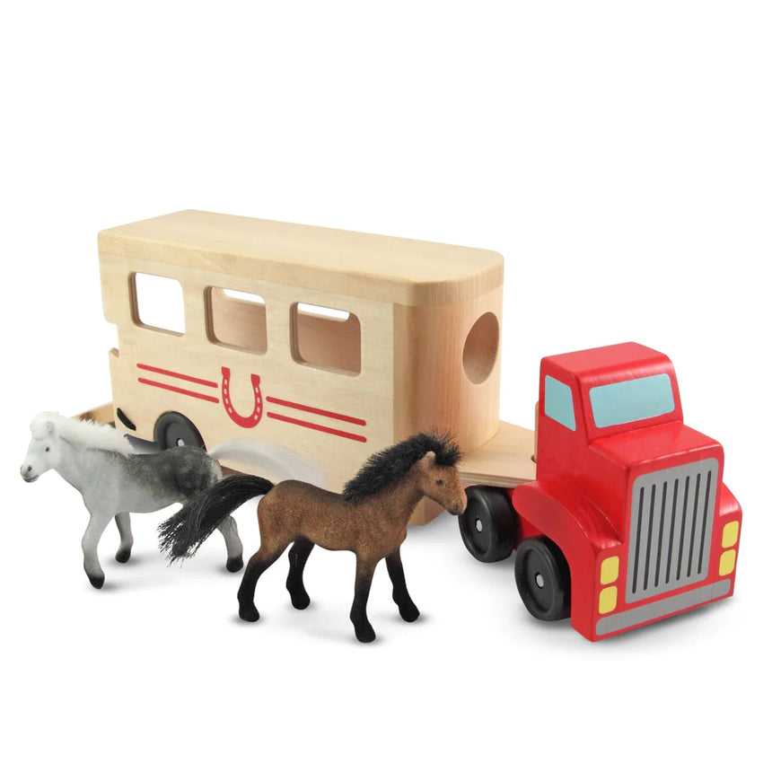 Melissa and Doug: ciężarówka z przyczepą dla koni Horse Carrier - Noski Noski