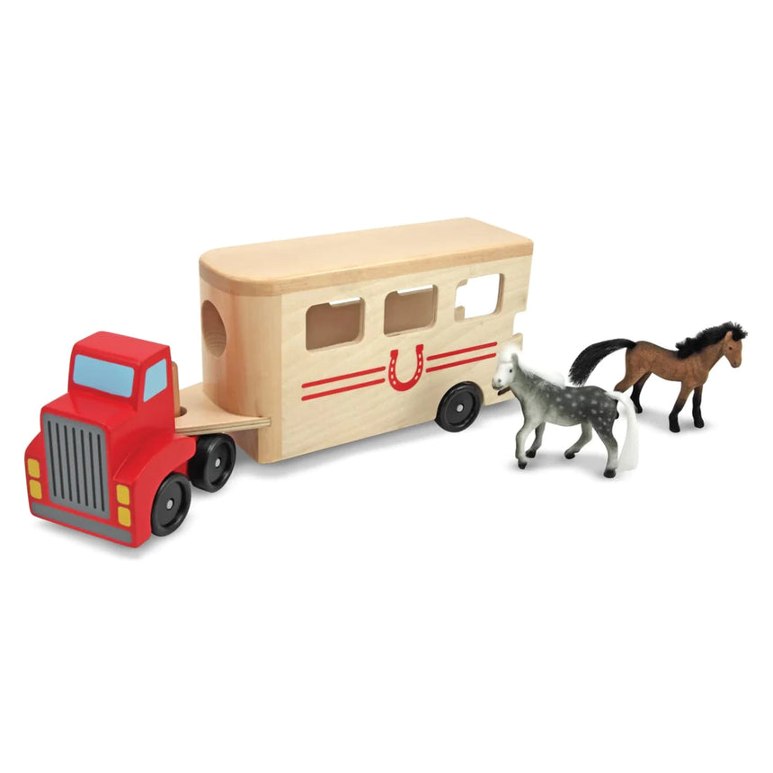 Melissa and Doug: ciężarówka z przyczepą dla koni Horse Carrier - Noski Noski