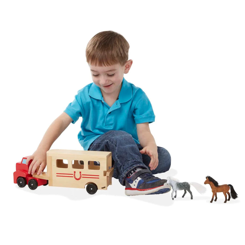 Melissa and Doug: ciężarówka z przyczepą dla koni Horse Carrier - Noski Noski