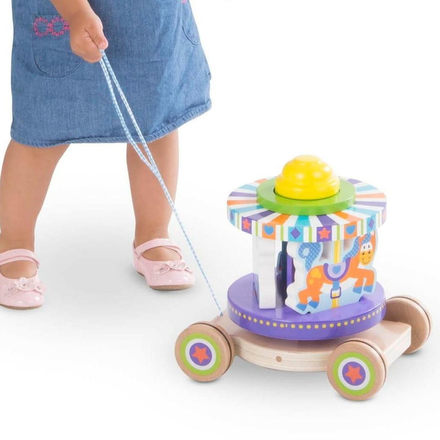 Melissa and Doug: drewniana karuzela do ciągnięcia - Noski Noski