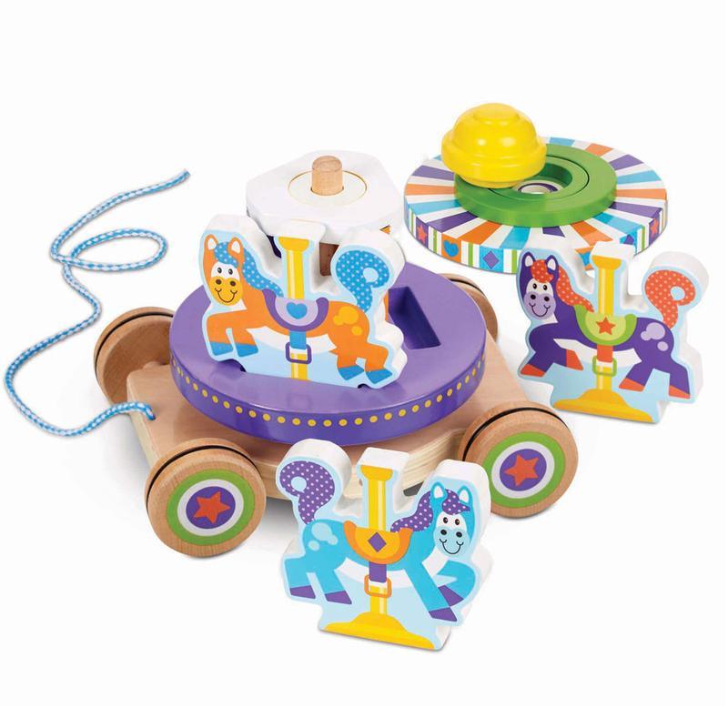 Melissa and Doug: drewniana karuzela do ciągnięcia - Noski Noski