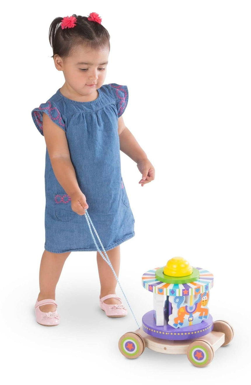 Melissa and Doug: drewniana karuzela do ciągnięcia - Noski Noski
