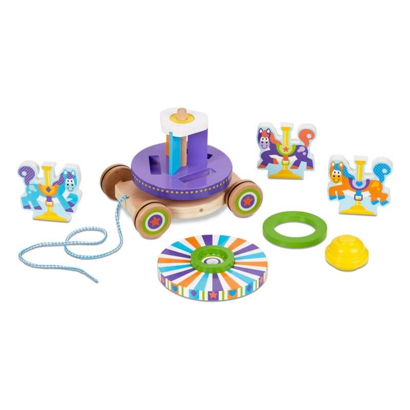 Melissa and Doug: drewniana karuzela do ciągnięcia - Noski Noski