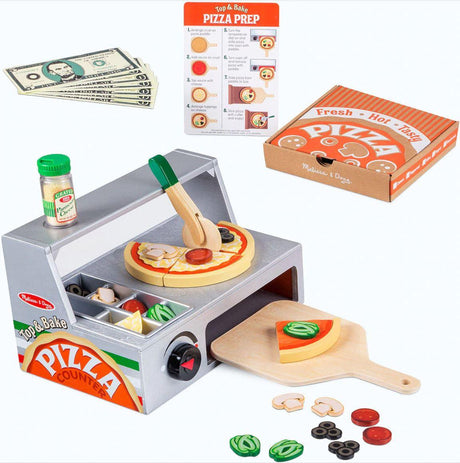 Melissa and Doug: drewniana pizzeria do zabawy Top & Bake Pizza Counter - Noski Noski
