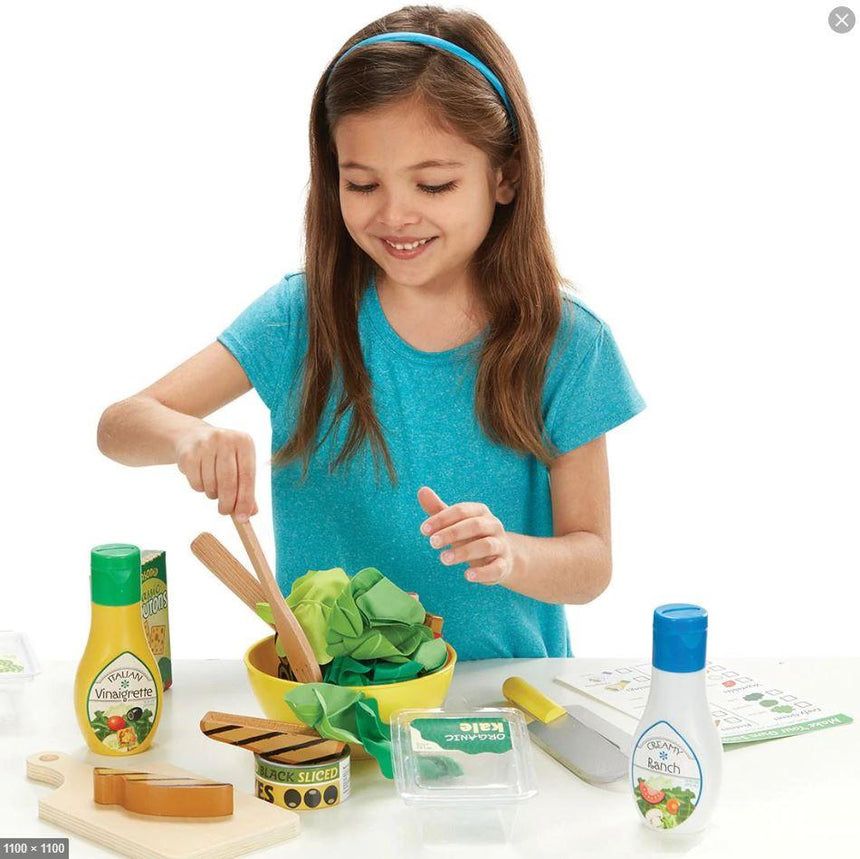 Melissa and Doug: drewniana sałatka Slice & Toss Salad Set - Noski Noski