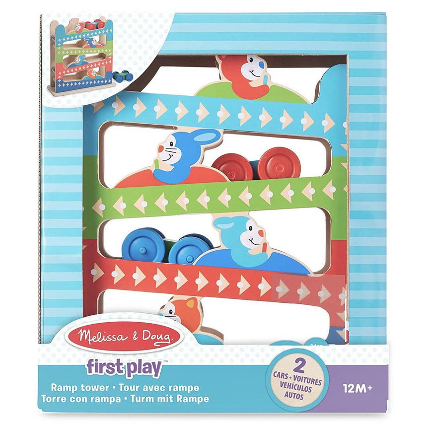 Melissa and Doug: drewniana zjeżdżalnia dla autek First Play Ramp Tower - Noski Noski