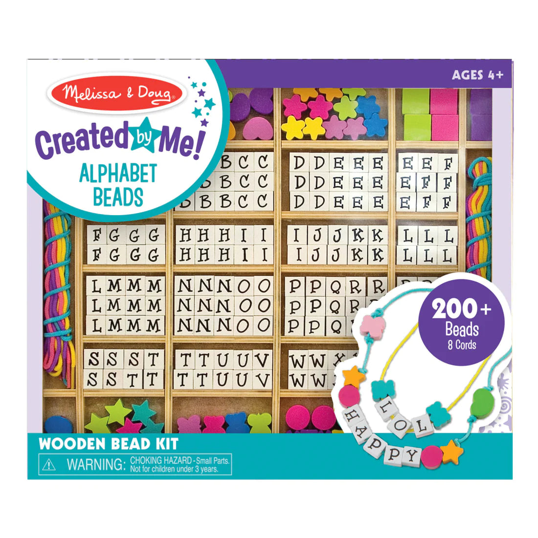 Melissa and Doug: drewniane koraliki litery Alphabet Beads - Noski Noski