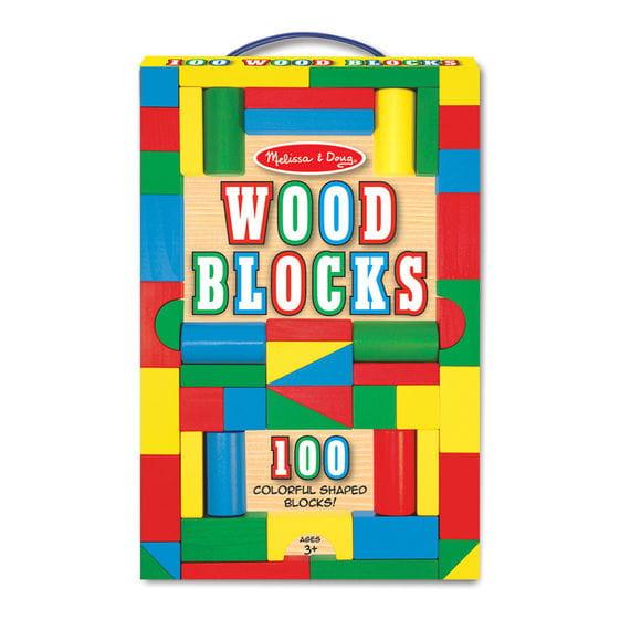 Melissa and Doug: drewniany mega zestaw klocków 100 Wood Blocks - Noski Noski